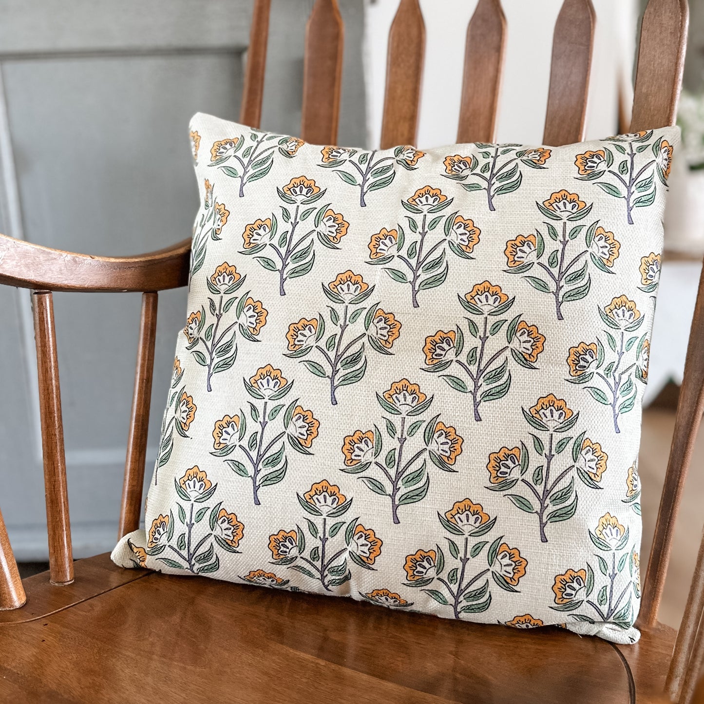 Block Floral Pillow