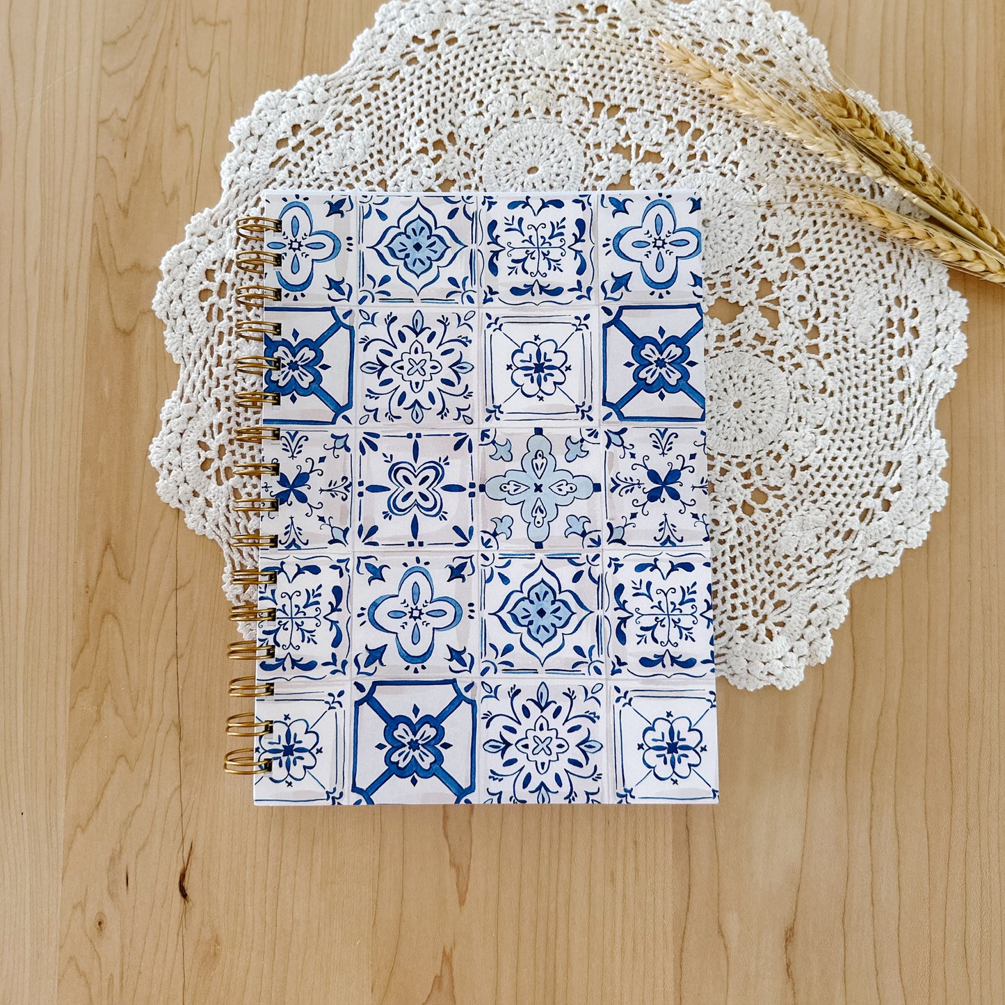 Blue Tiles Spiral Notebook | 150 Lined Pages