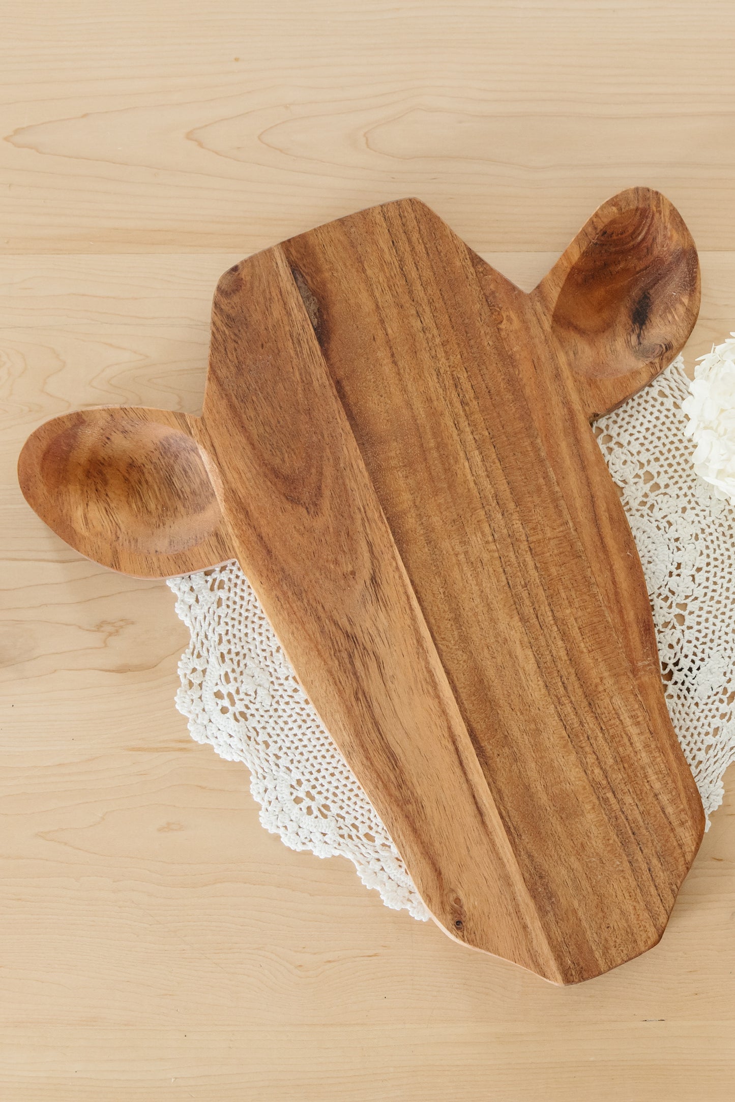 Acacia Wood Cow Head Shape Board