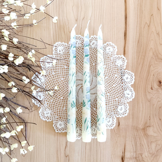 Ditsy Floral Taper Candles | Set of 3