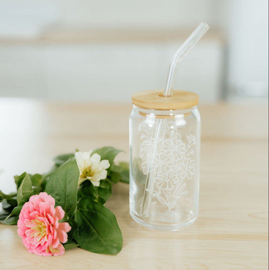 Vintage Floral Drinking Glass * Restocking soon!