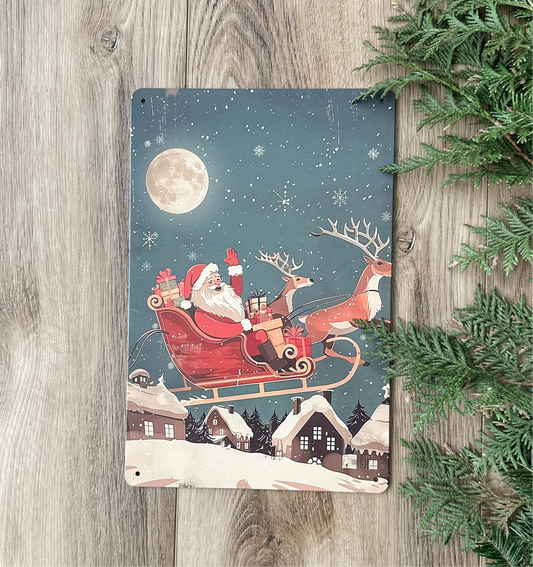 Santa Sleigh | Tin Sign