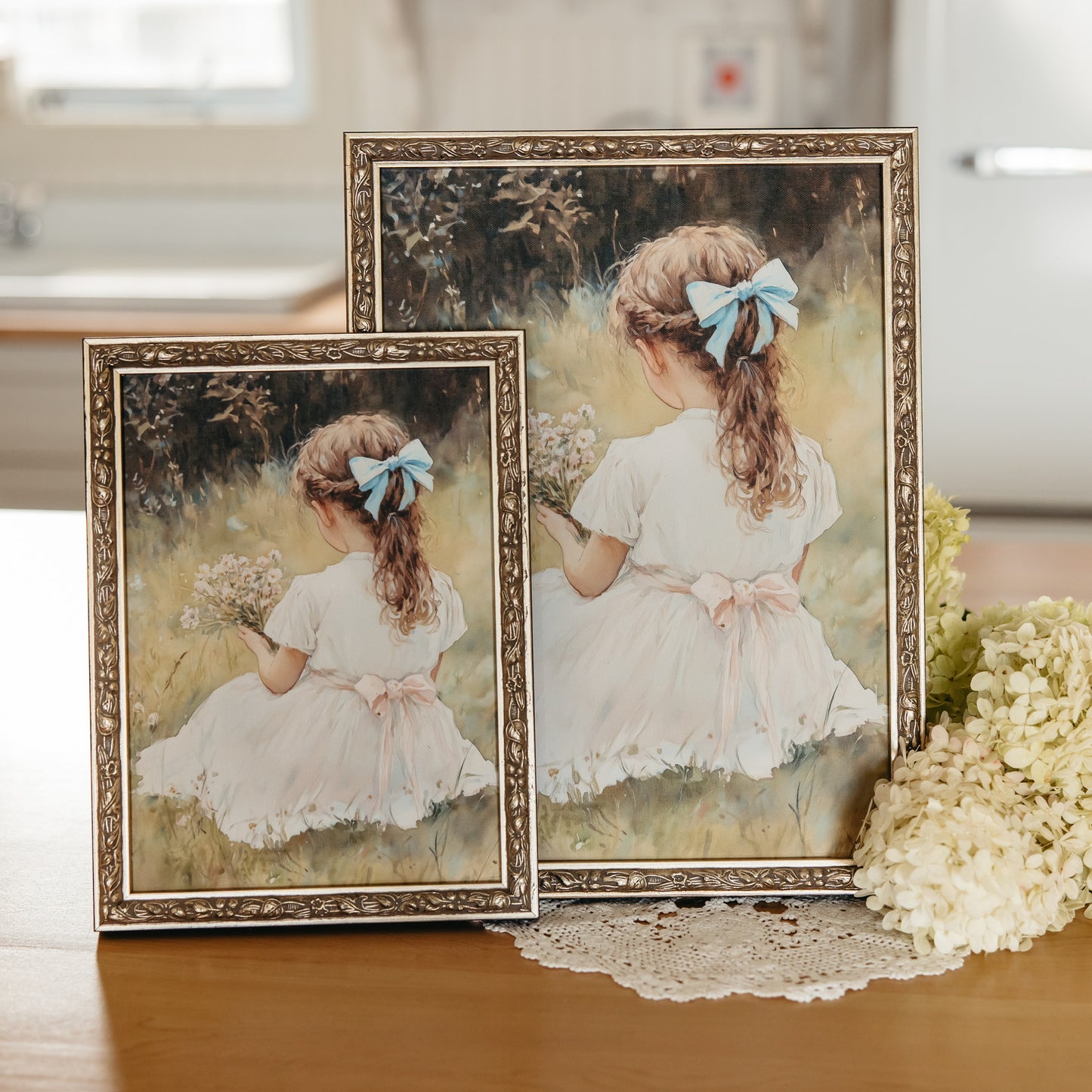 Delicate Little Girl Silver Framed Print | 2 Sizes