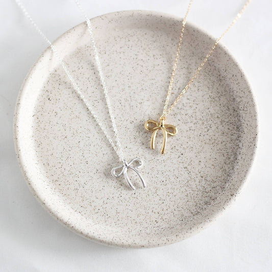 Bow Necklace | Gold or Silver