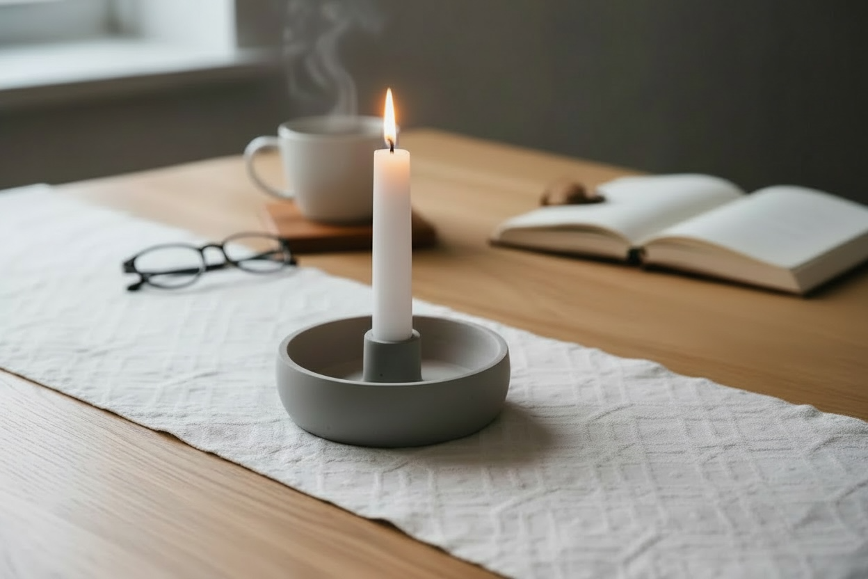 Concrete Candle Stick Holder | Round