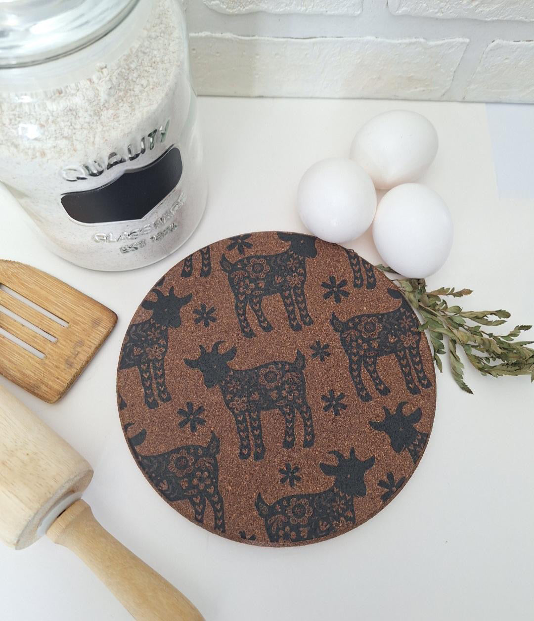 Floral Farm Animals Cork Trivets | 8 options
