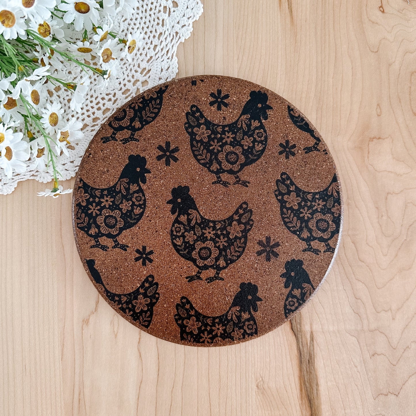 Floral Farm Animals Cork Trivets | 8 options