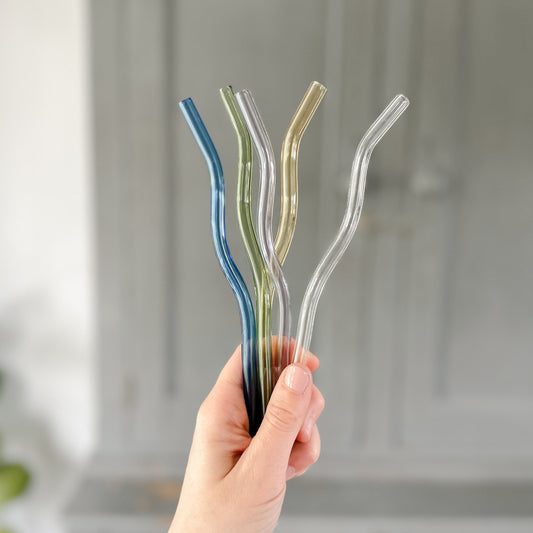 Wavy Colour Staws | Glass