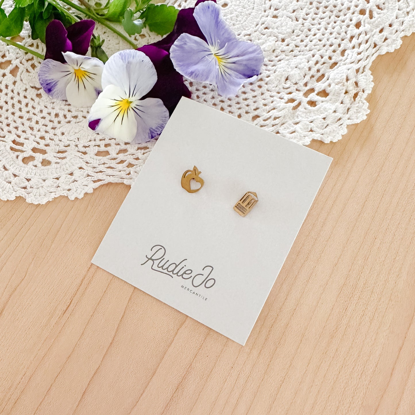 Teacher Stud Earrings | Gold & Silver