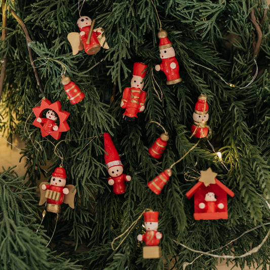 Red Vintage Ornaments | Set of 12