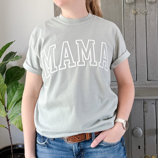 Varsity Mama Tee | Sage