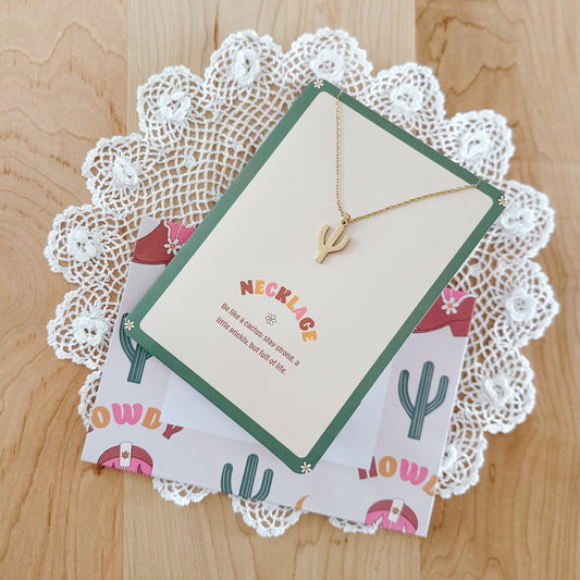 Cactus Necklace on Greeting Card
