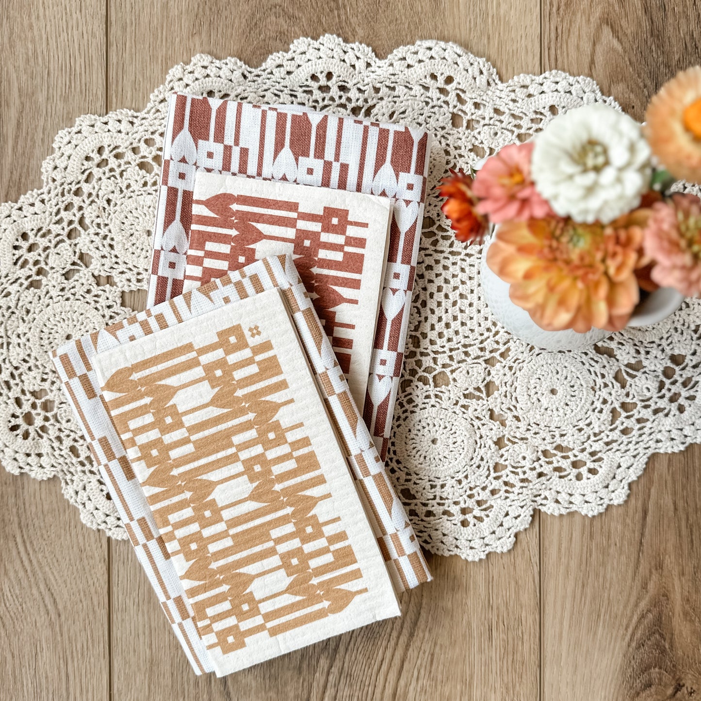 Sponge Cloth & Tea Towel Set | Brown