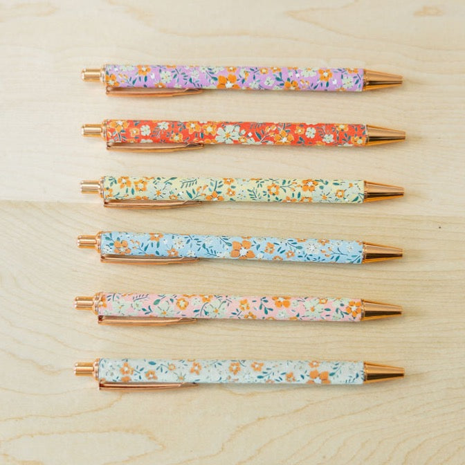 Rose Gold Floral Pens