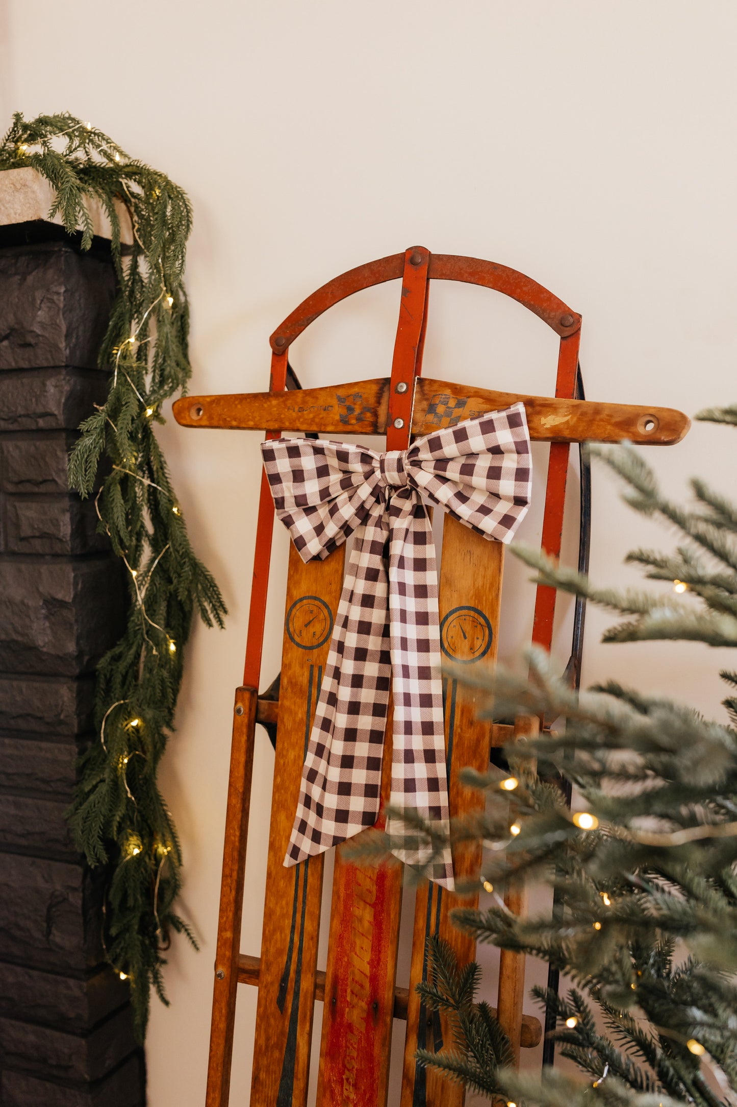 Brown Gingham Bow | 3 Sizes