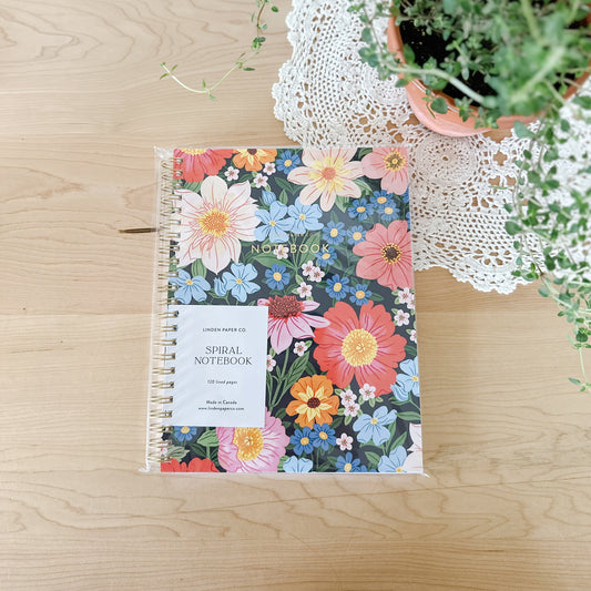 Dahlia Dance Notebook | Spiral Lined Notebook