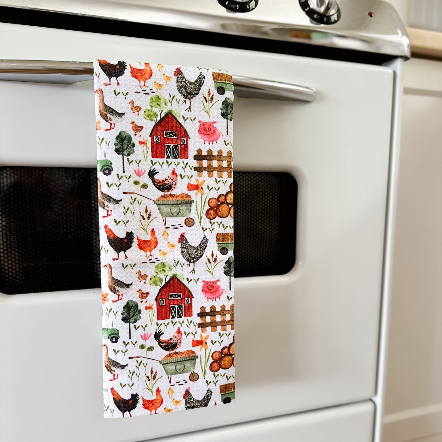 Farmyard Waffle Microfibre Dishtowel