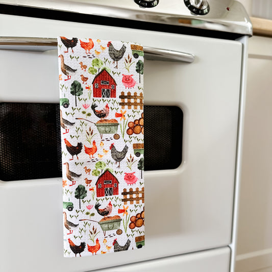 Farmyard Waffle Microfibre Dishtowel