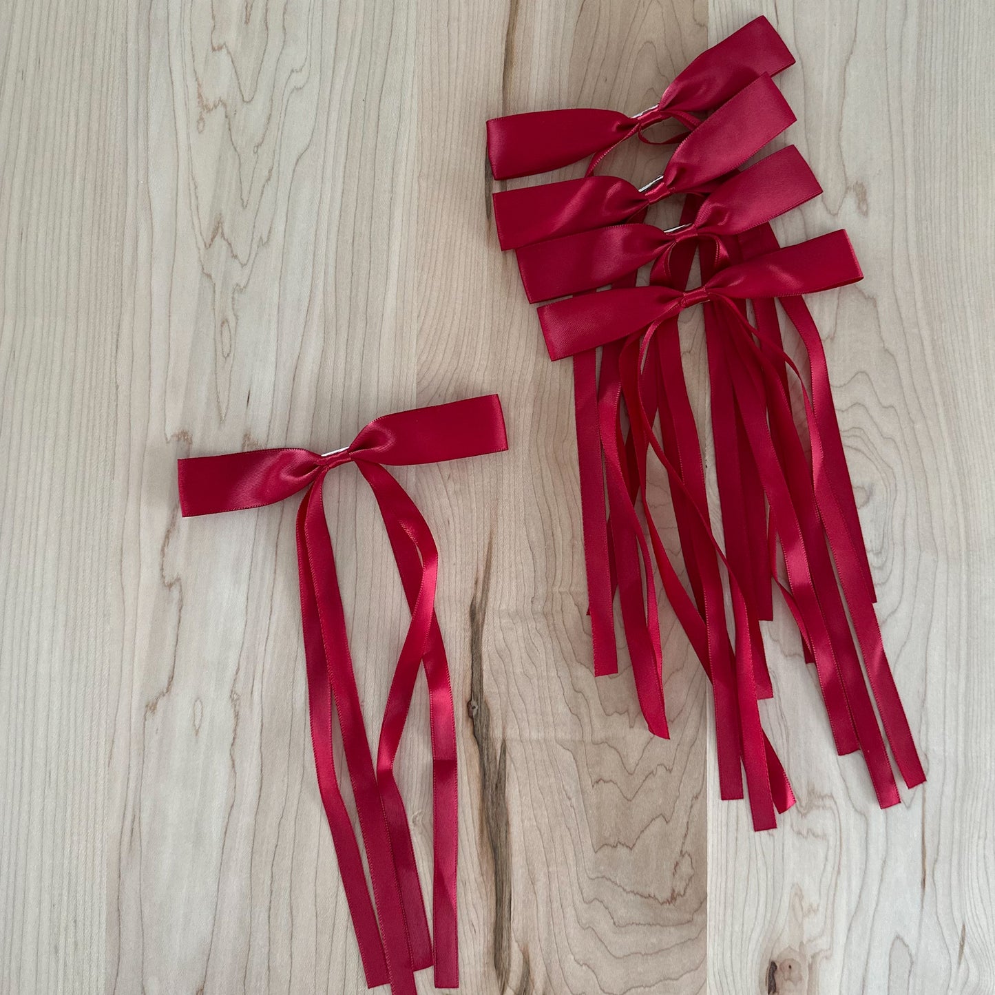 Red Ribbon Bows | Set of 5