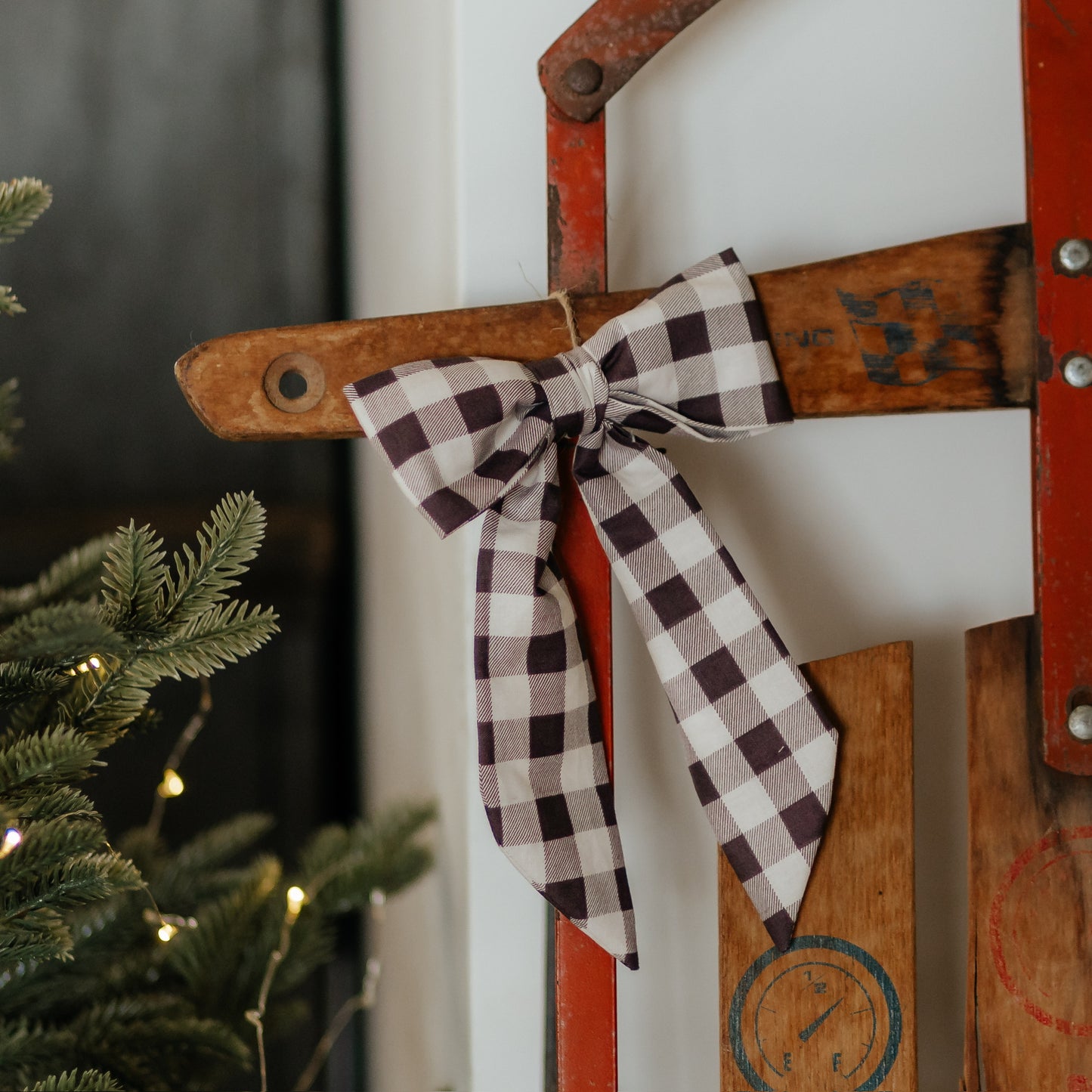 Brown Gingham Bow | 3 Sizes