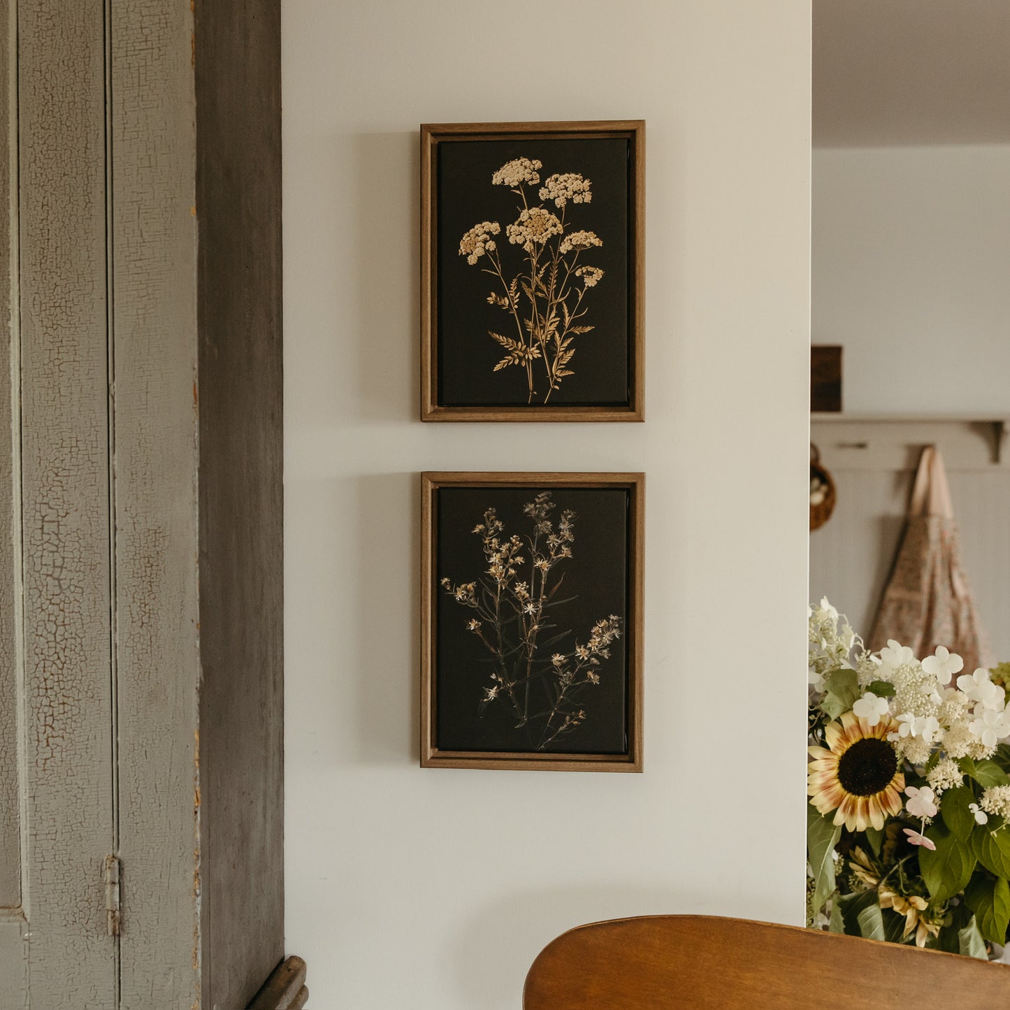 Wood Framed Pressed Floral Prints | Set of 2