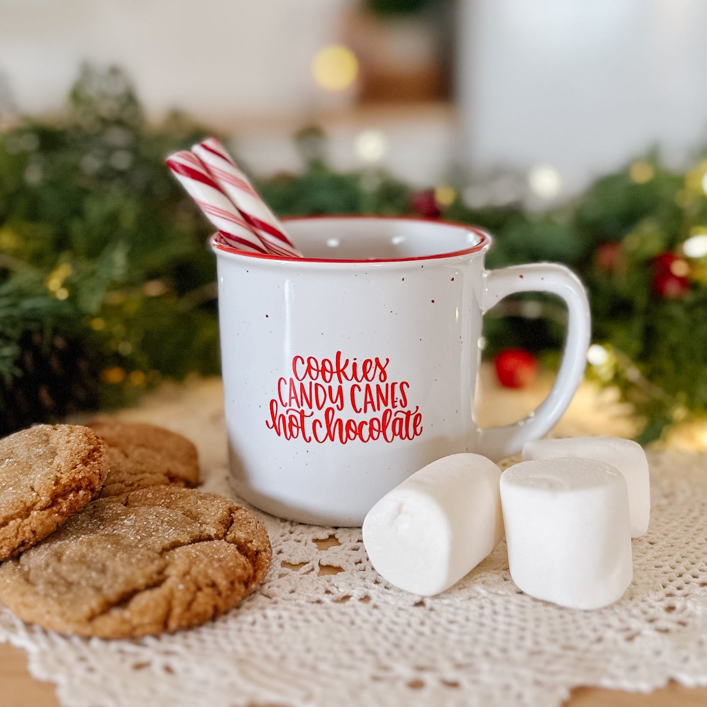 cookies, candy canes, hot chocolate | 11 oz camper mug