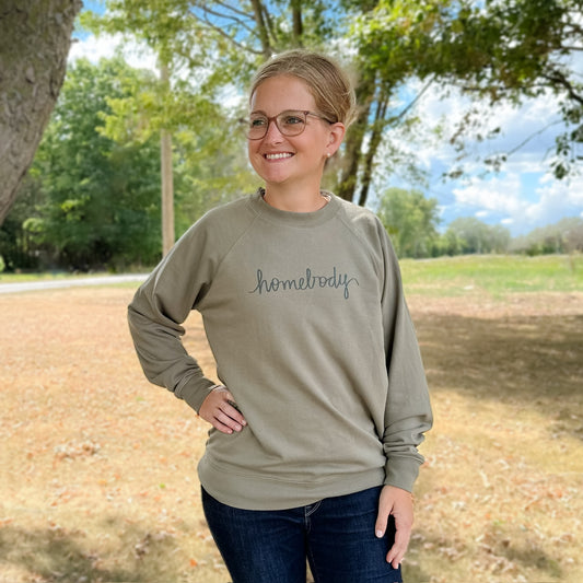 Olive Green Homebody Lightweight Crewneck | Unisex