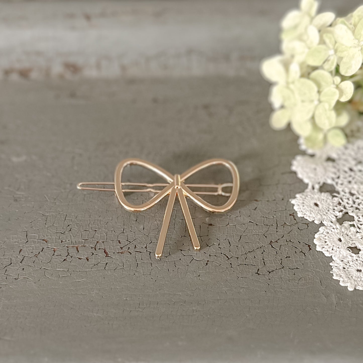 Gold Bow Hair Barrette