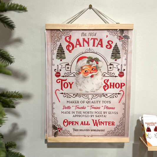 Santa's Toy Shop Hanging Poster