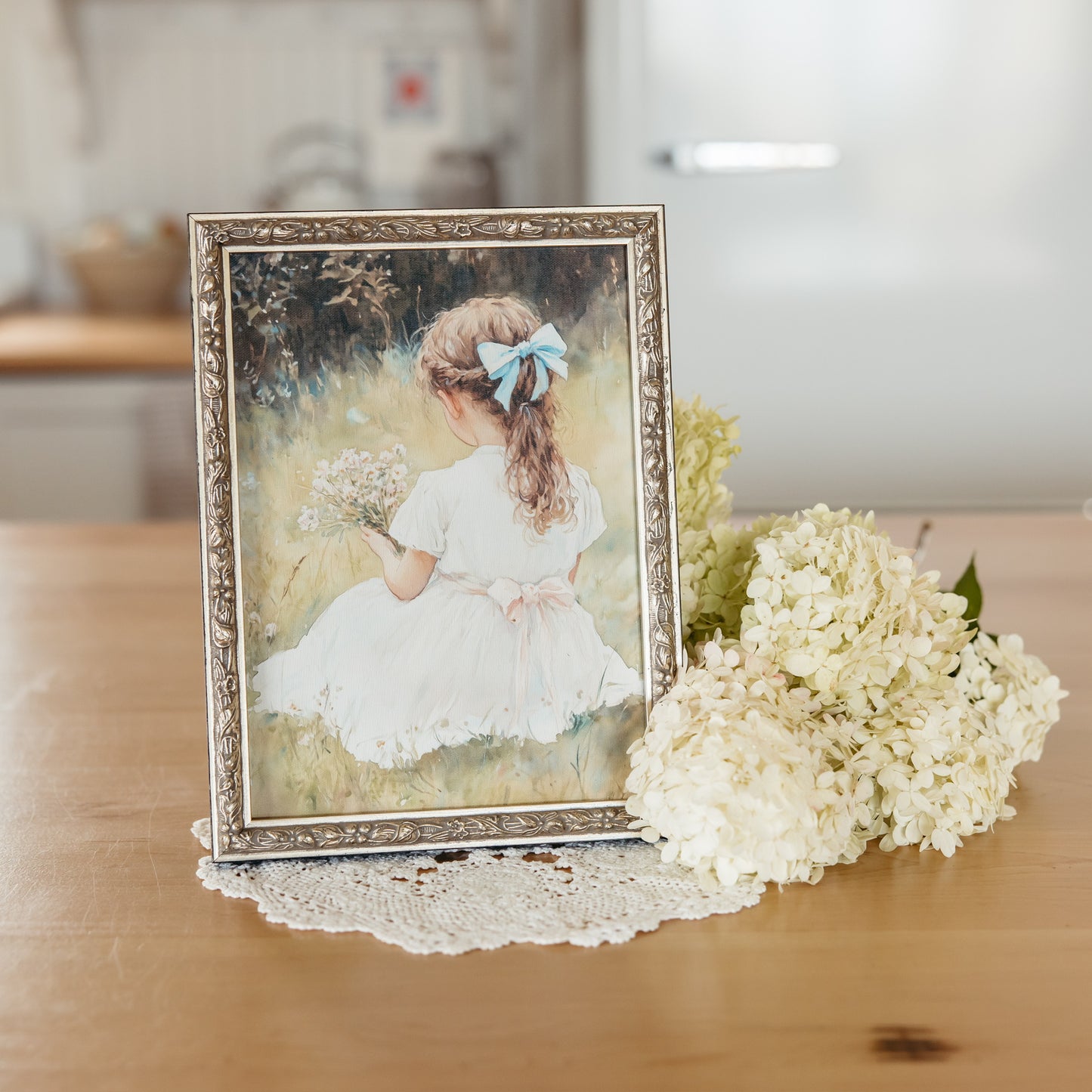 Delicate Little Girl Silver Framed Print | 2 Sizes