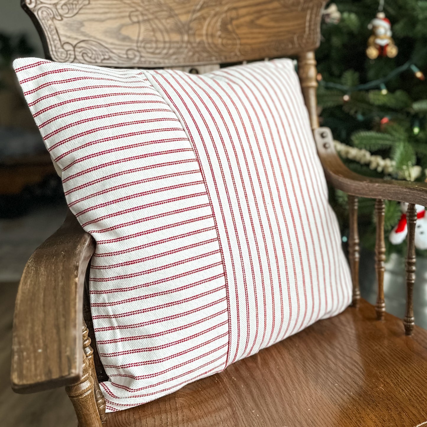 Red Striped Pillow