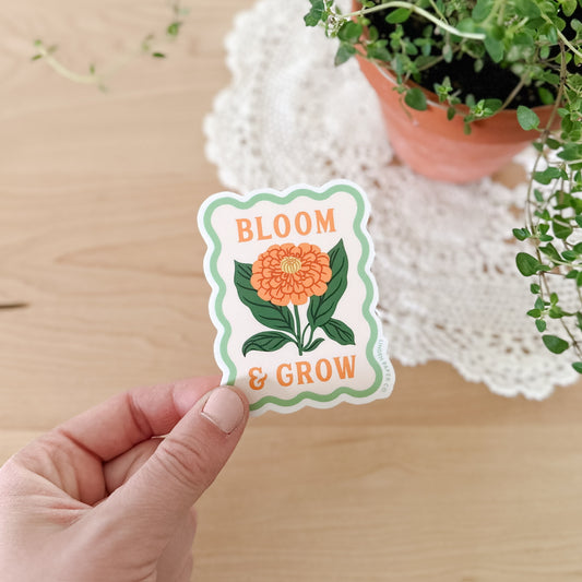 Bloom & Grow | Clear Vinyl Sticker