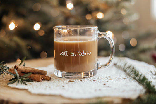 All is calm clear glass mug | 13 oz.