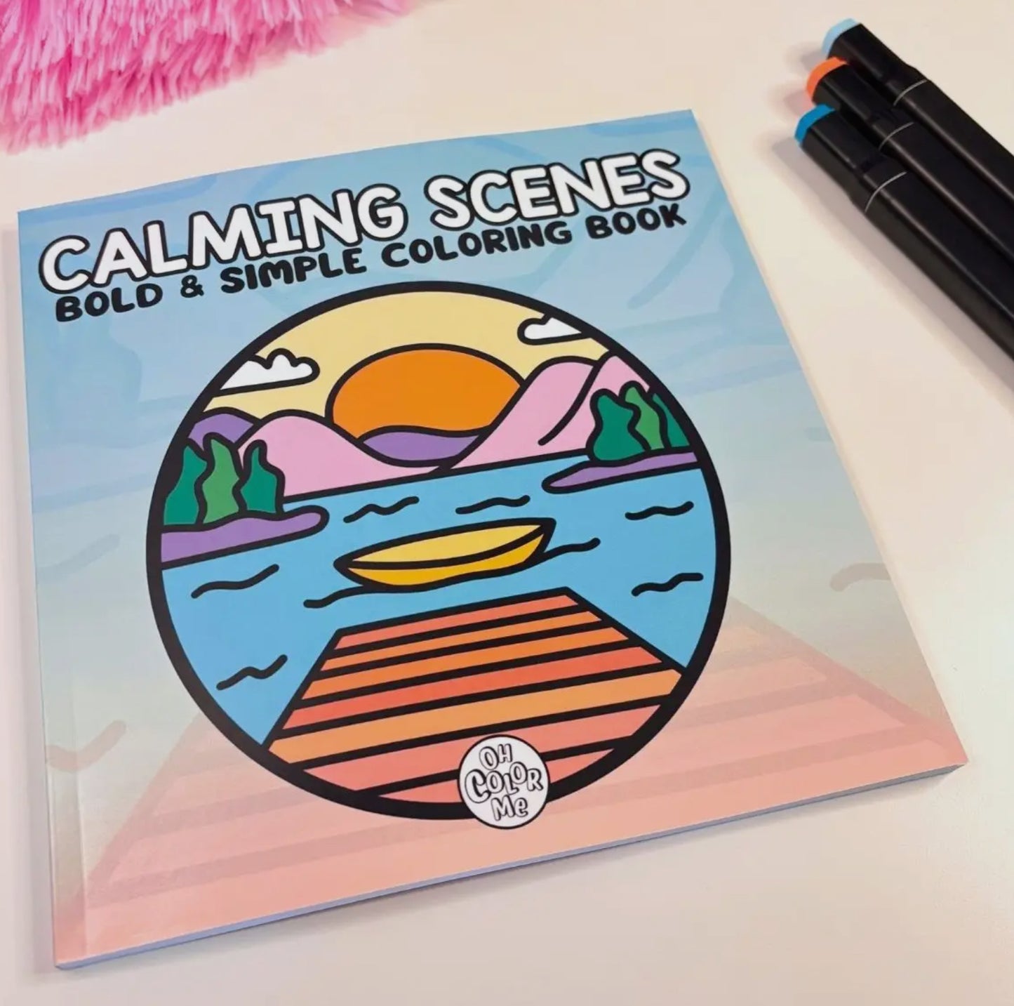 Calming Scenes Colouring Book by Oh Color Me | 8.5" x 8.5"