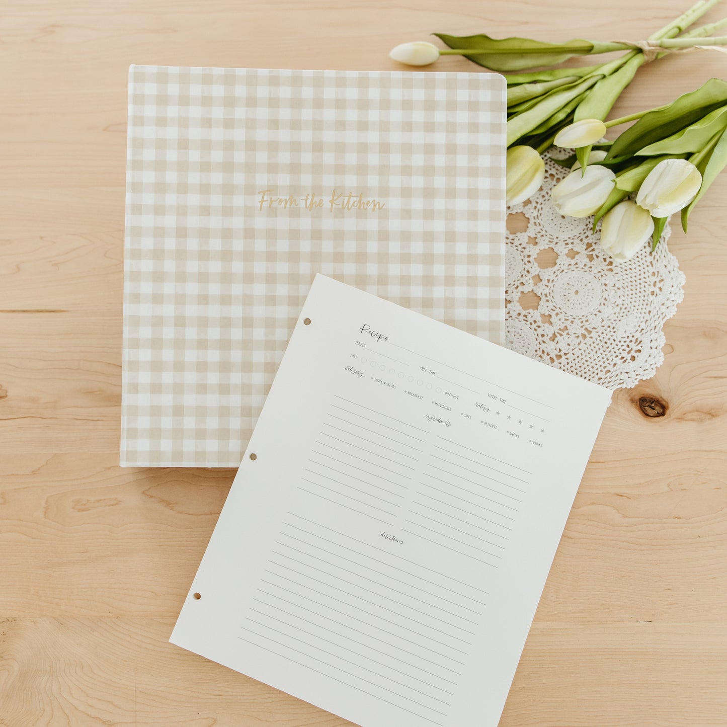 Large Recipe Page Set | 9.3 x 11.3