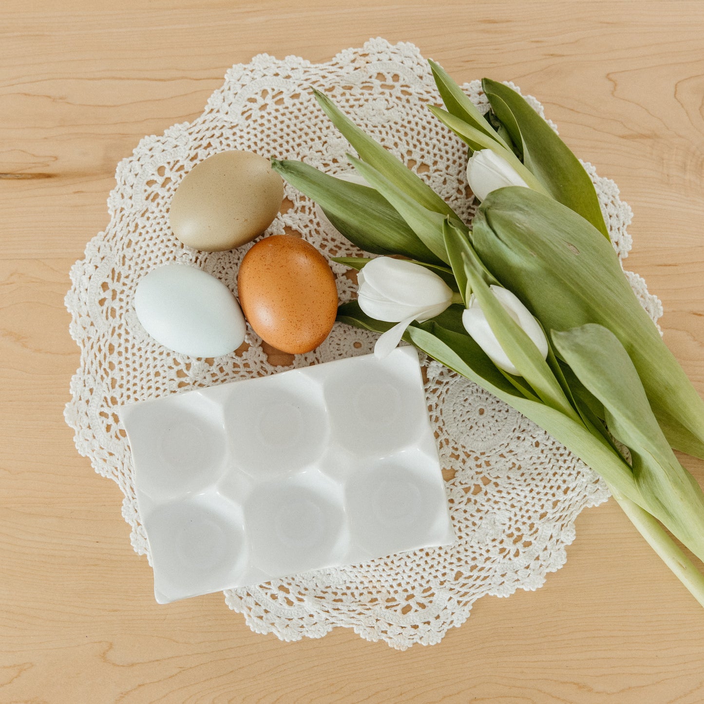 White Ceramic Egg Holder