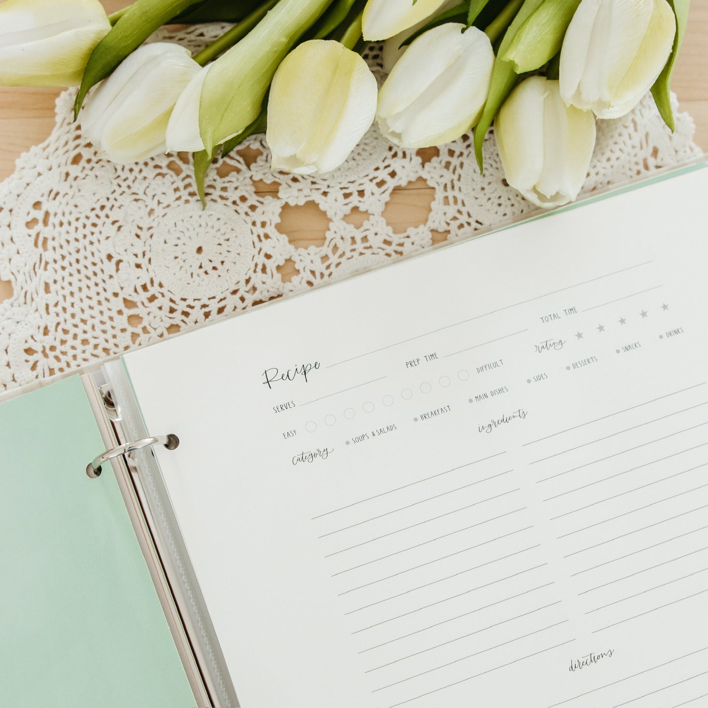 Large Recipe Page Set | 9.3 x 11.3