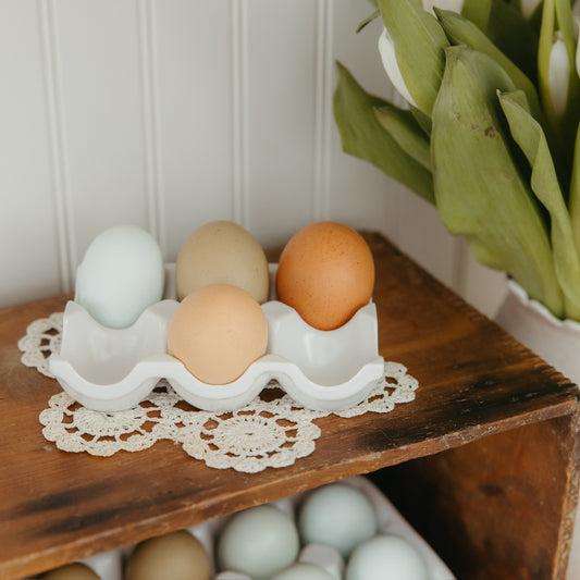 White Ceramic Egg Holder