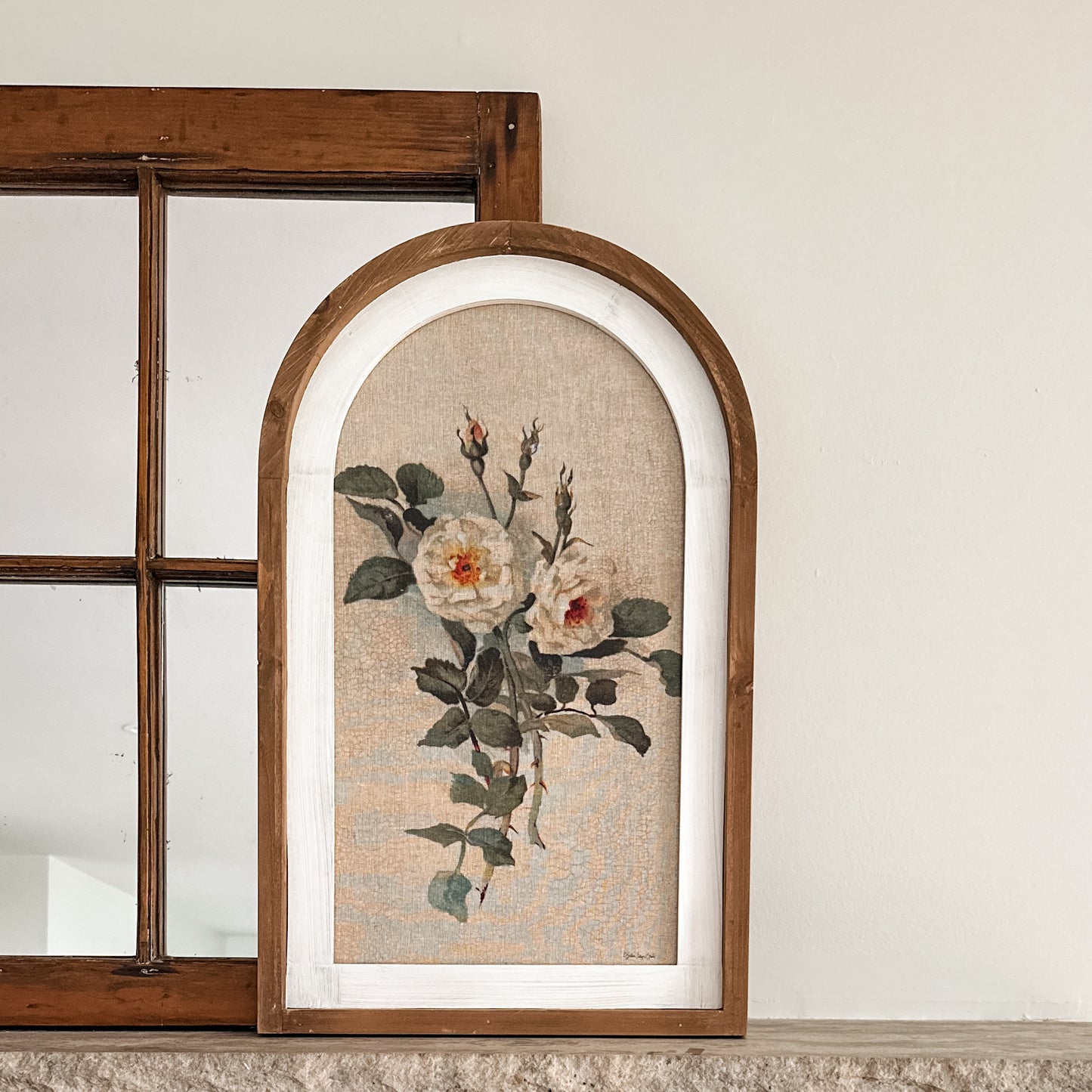 Arched Vintage Floral Picture