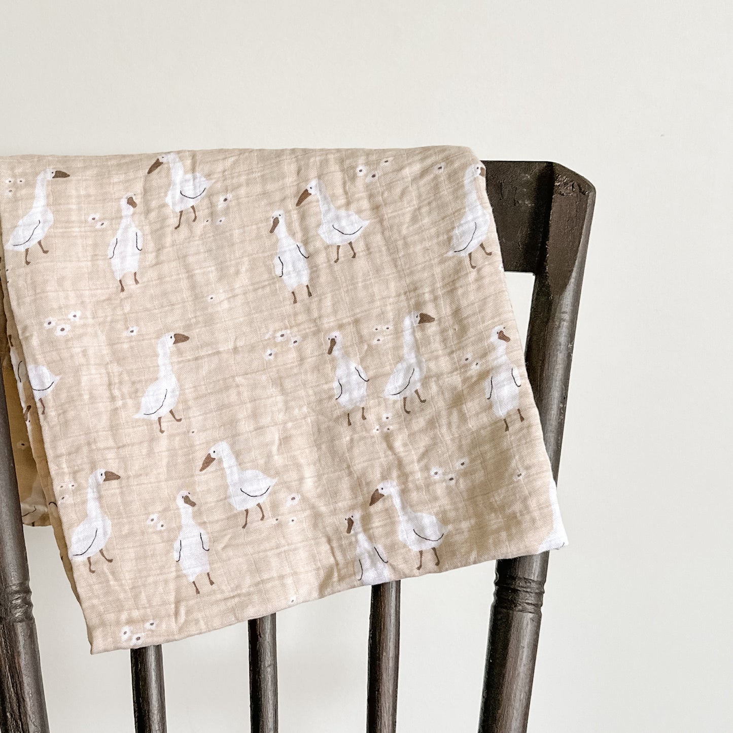 Cream Goose Swaddle Blanket