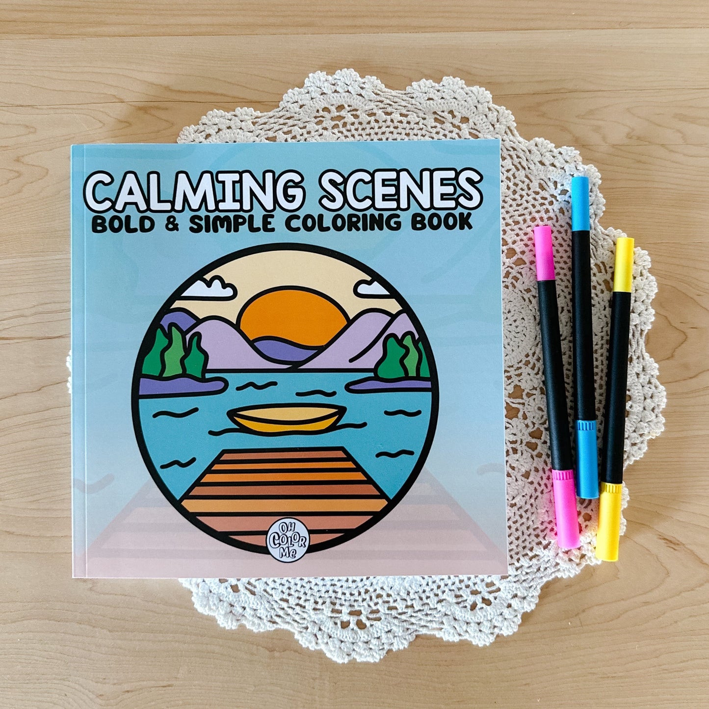 Calming Scenes Colouring Book by Oh Color Me | 8.5" x 8.5"