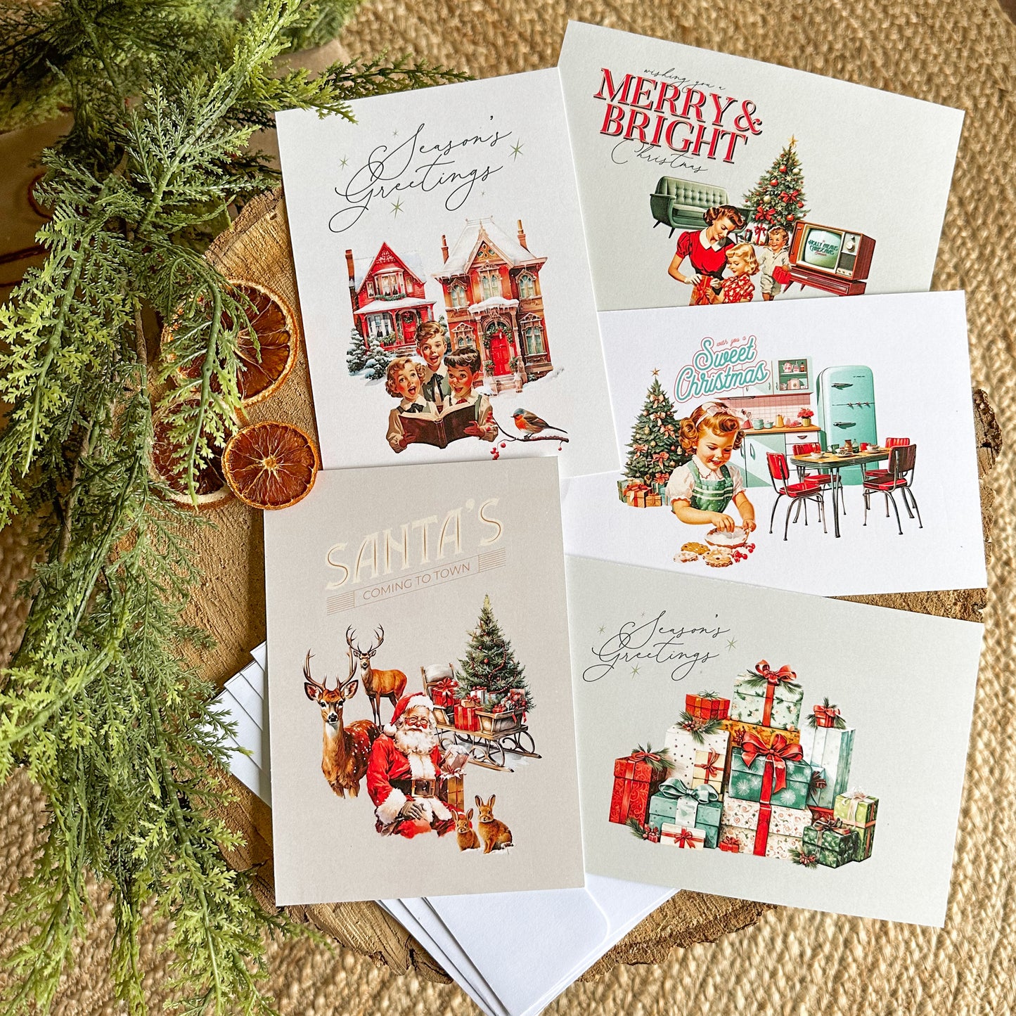 Old Fashioned Christmas Card | Set of 5