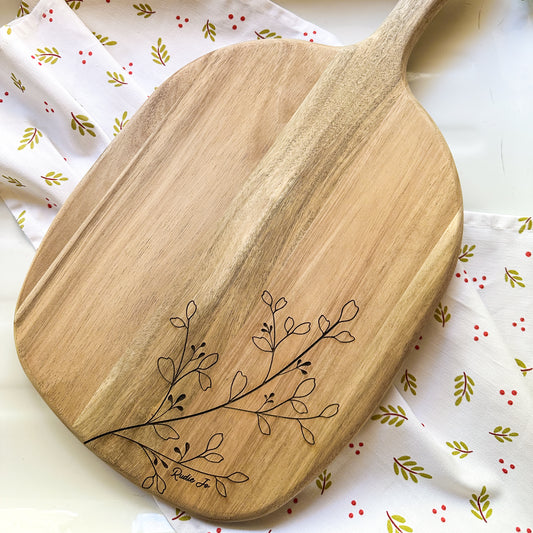 Large Cutting/Charcuterie Board with Handle | Laser Engraved