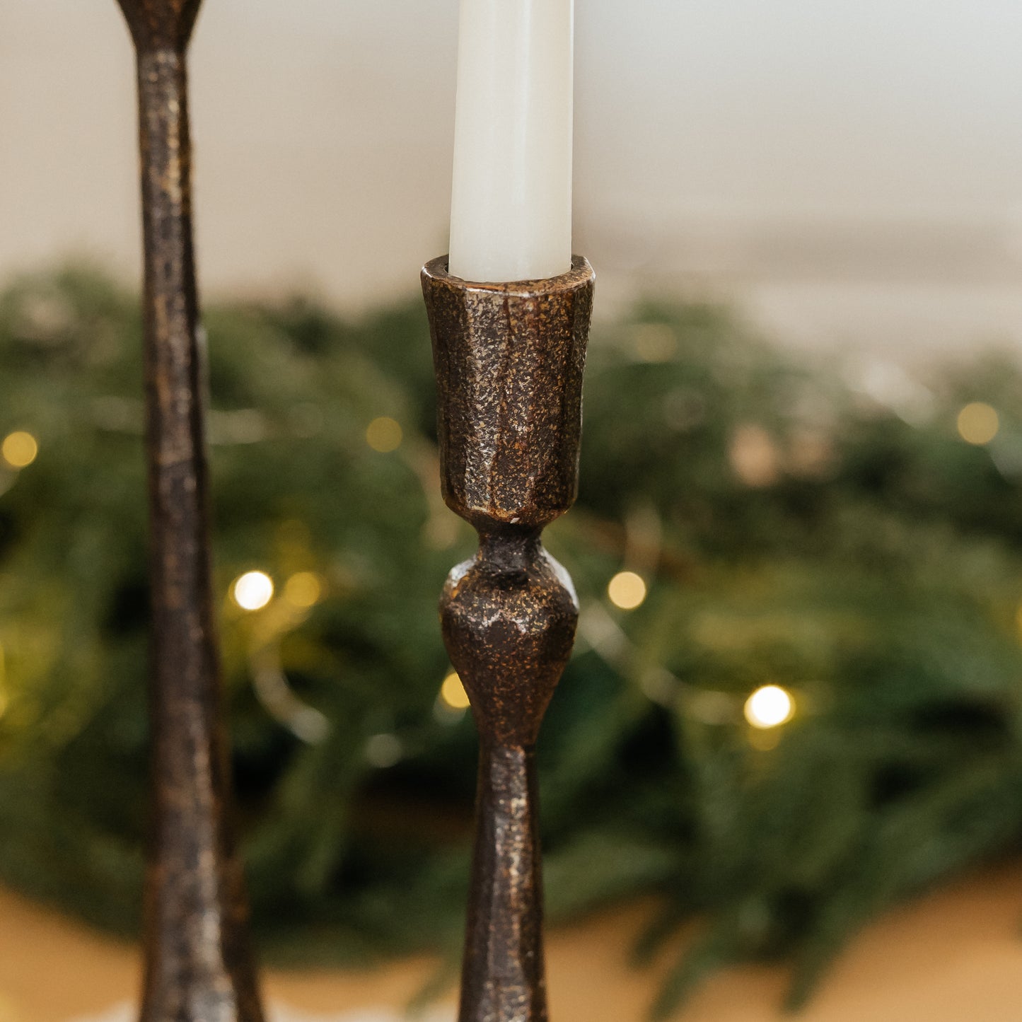Cast Iron Tapered Candlestick Holders | Set of 3