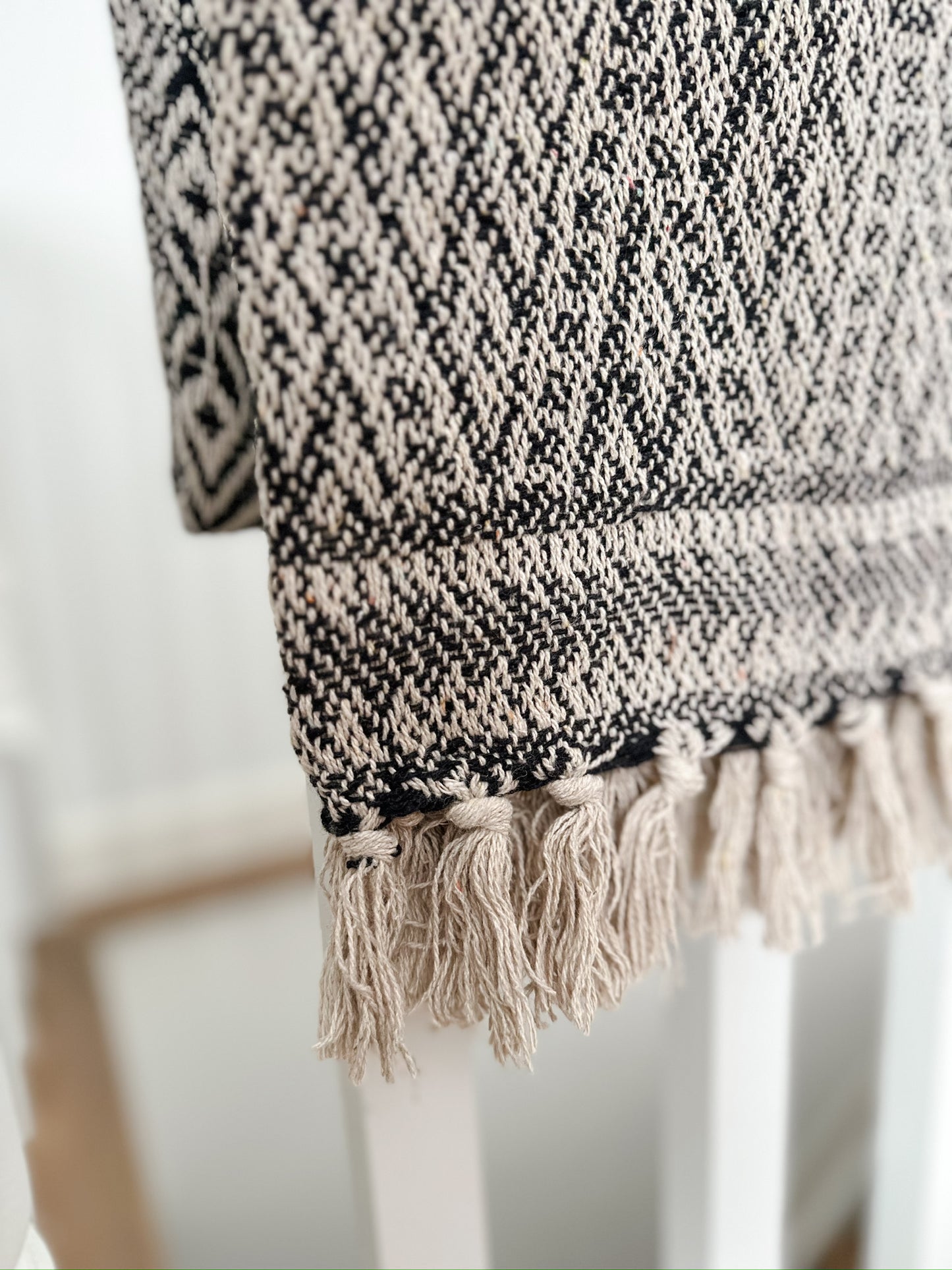 Black & Beige Diamond Throw Blanket