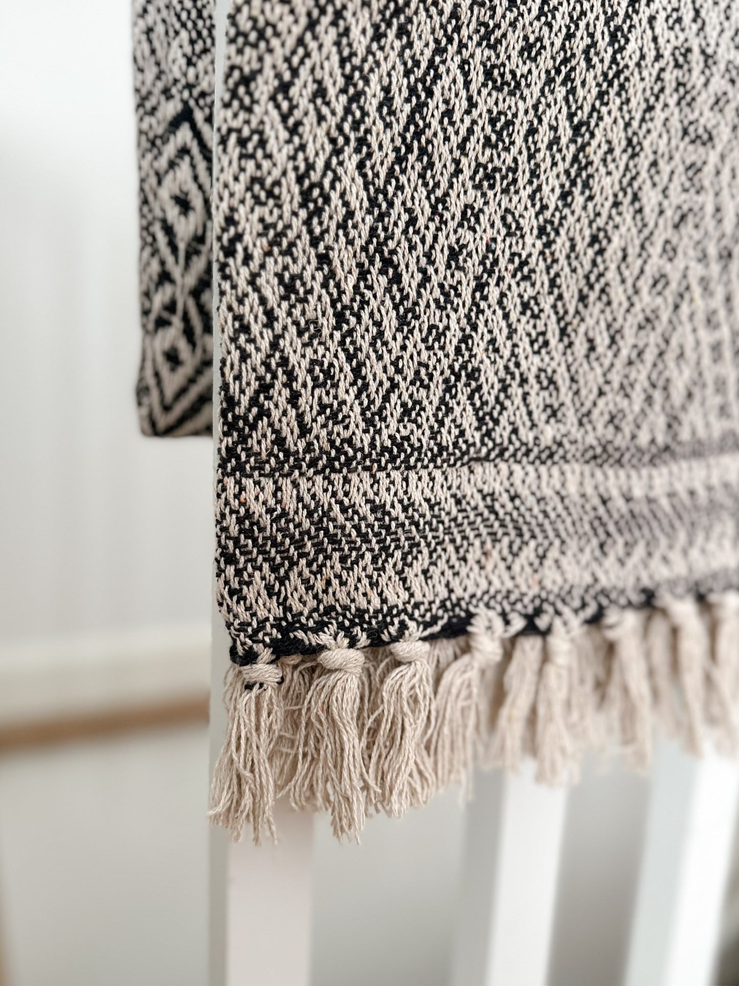 Black & Beige Diamond Throw Blanket