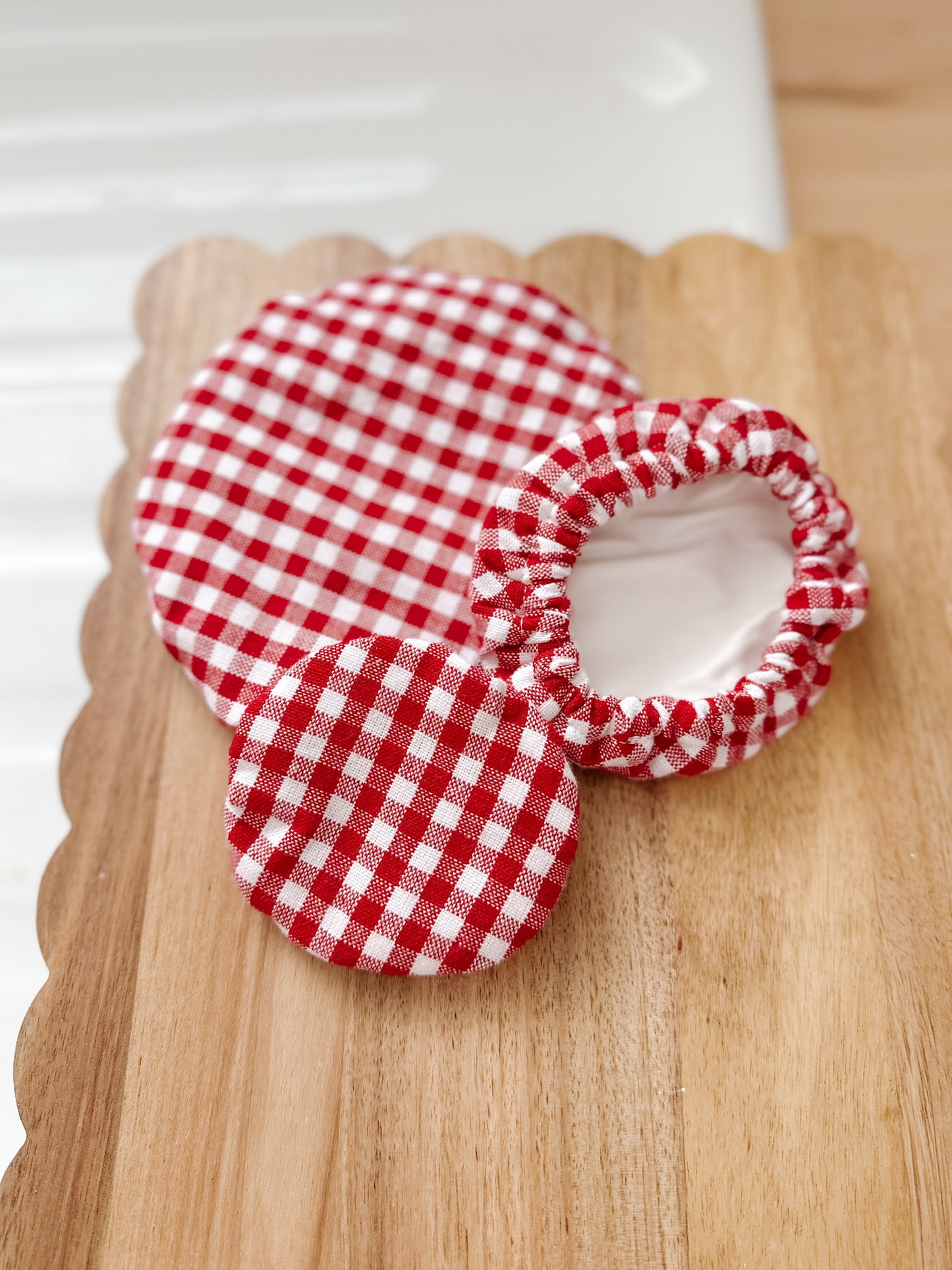 Gingham Mini Bowl / Jar Covers | Set of 3