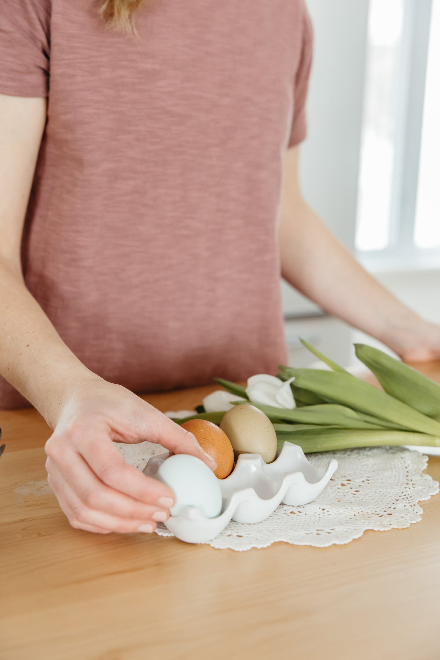 White Ceramic Egg Holder