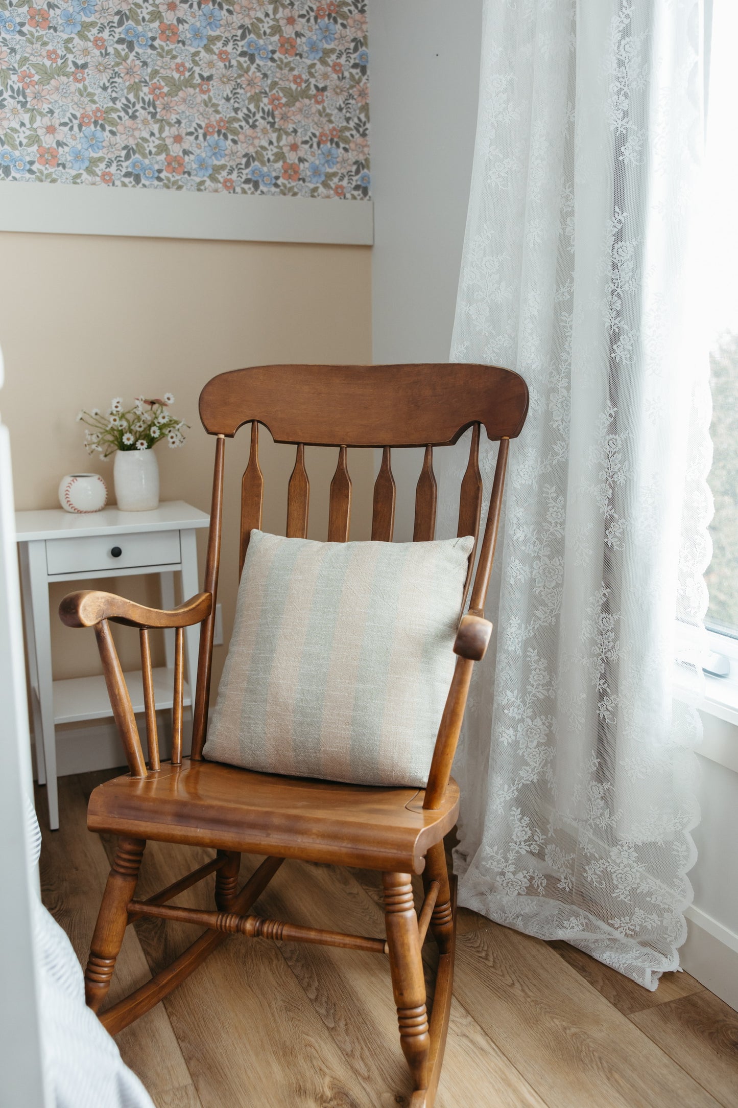 Green Wide Stripe Pillow