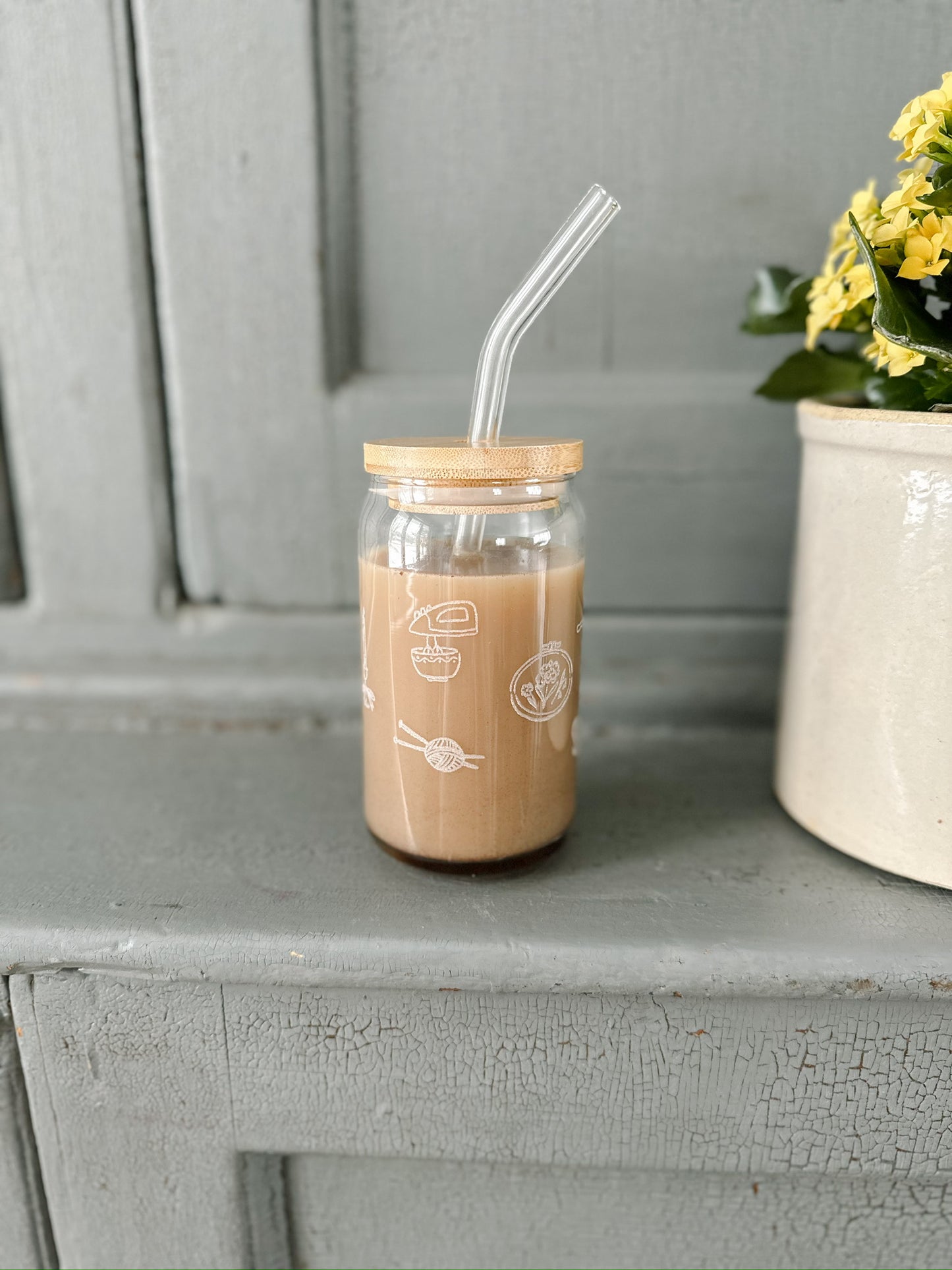 Grandma Hobbies Drinking Glass | 16 oz.